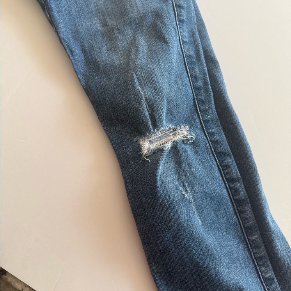 Express Ankle Legging High Rise Distressed Jeans - Picture 3 of 9